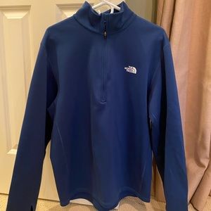 NORTH FACE MENS quarter zip blue Large